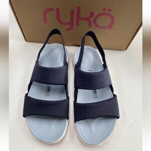 Ryka Trance Navy Blue StretchWomen's Size 6M Slip-On Sport Sandals Blue A469903